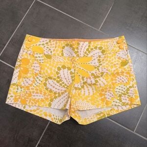 💡J. Crew CityFit Stretch Yellow Floral Cotton Shorts Size 6